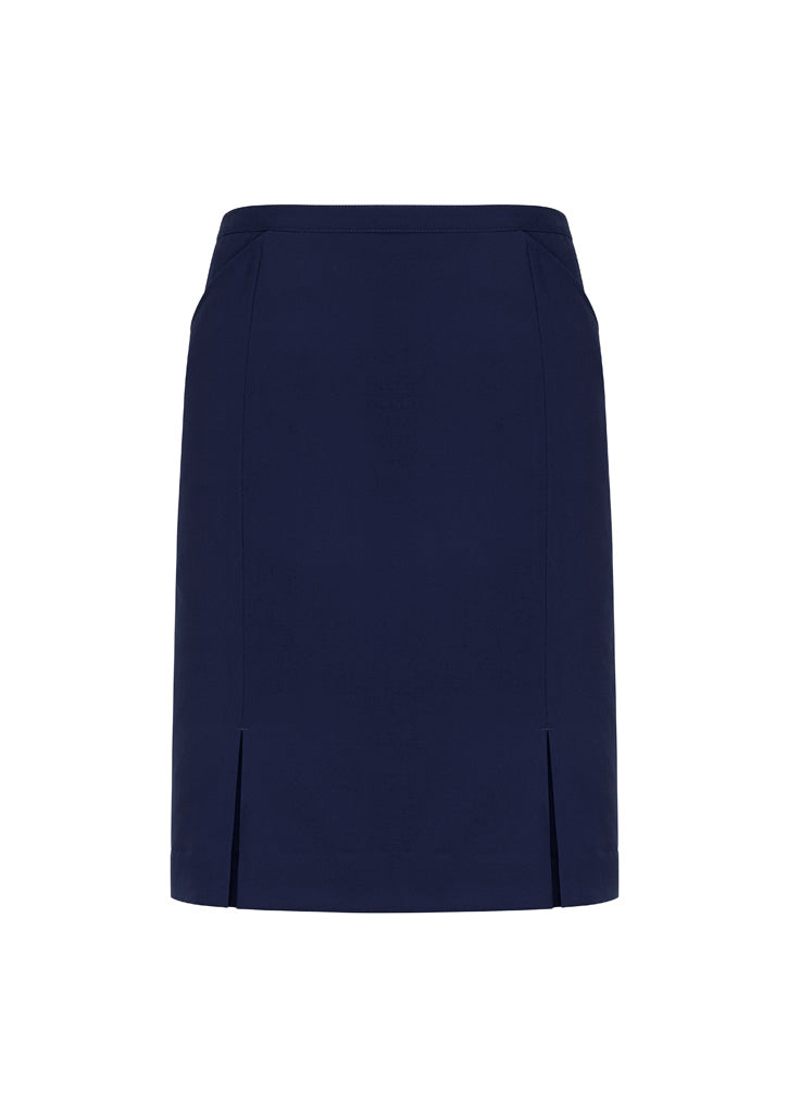 Siena Womens Front Pleat Detail Straight Skirt - Marine - Front