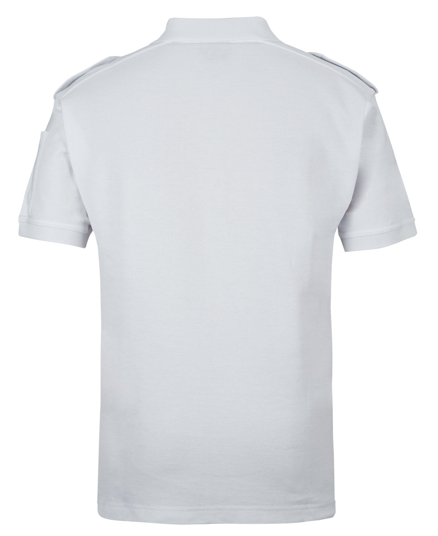 JB's S/S 250 Epaulette Polo - White - Back