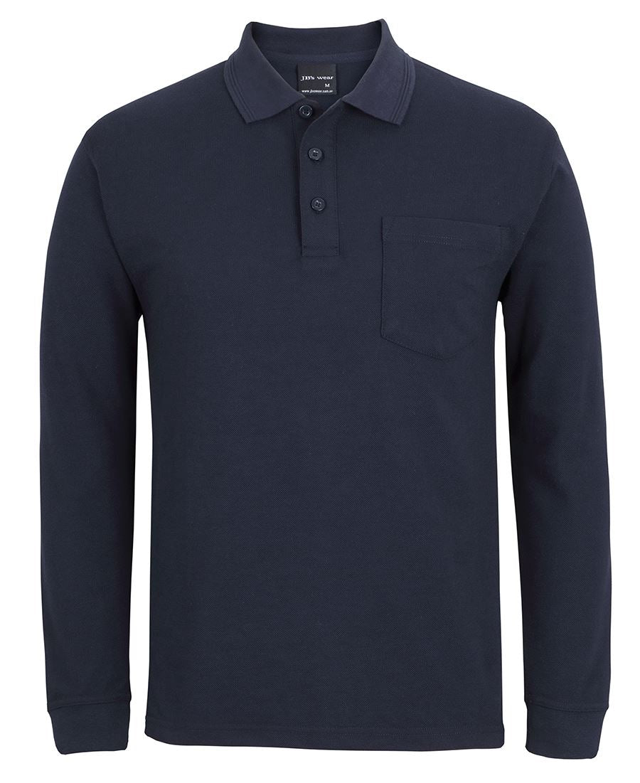 JB's 210 L/S Pocket Polo - Navy - Front