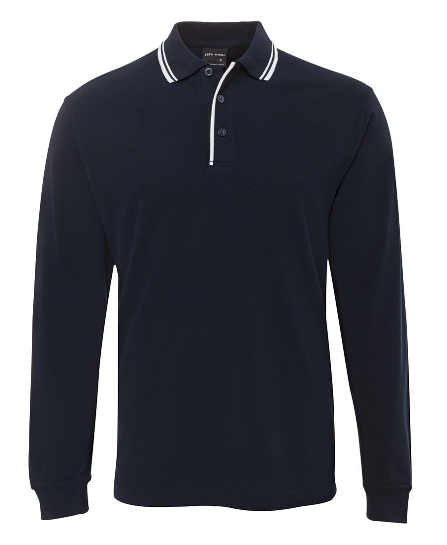JB's L/S Contrast Polo - Navy/White - Front
