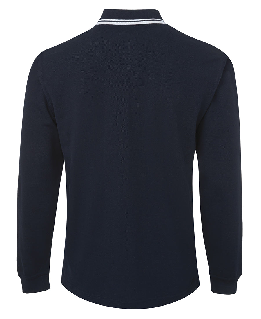 JB's L/S Contrast Polo - Navy/White - Back