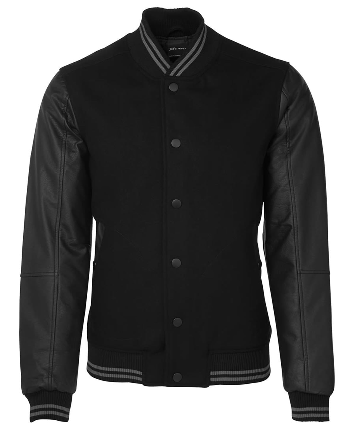 JB's Art Leather Baseball Jacket - Black