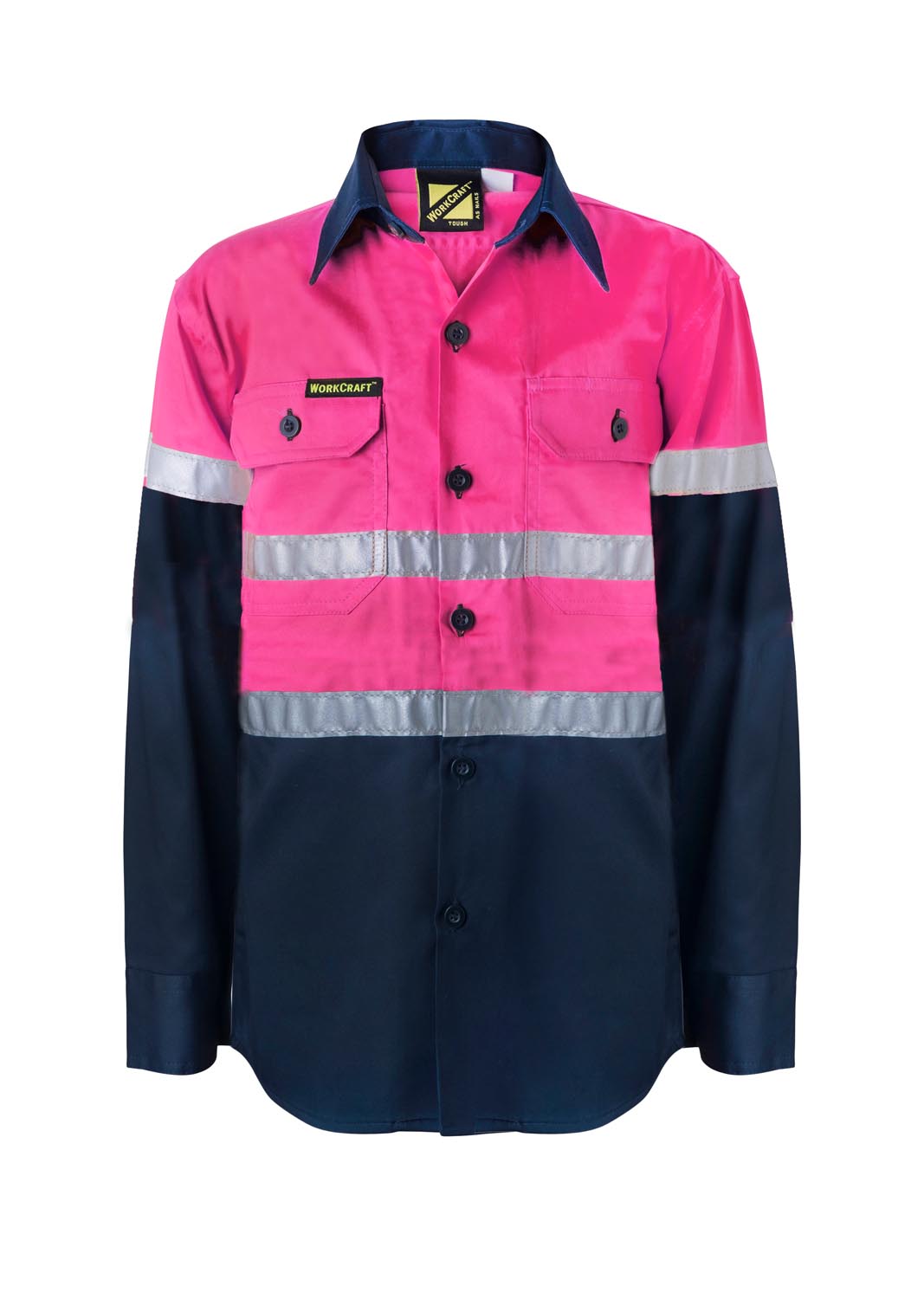 Kids Lightweight Hi Vis Long Sleeve Reflective Cotton Drill Shirt 3