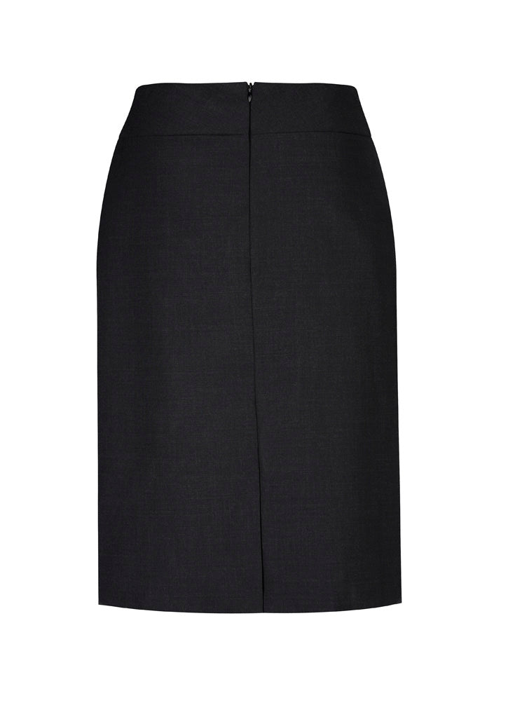 Comfort Wool Stretch Womens Relaxed Fit Lined Skirt - Black - Back