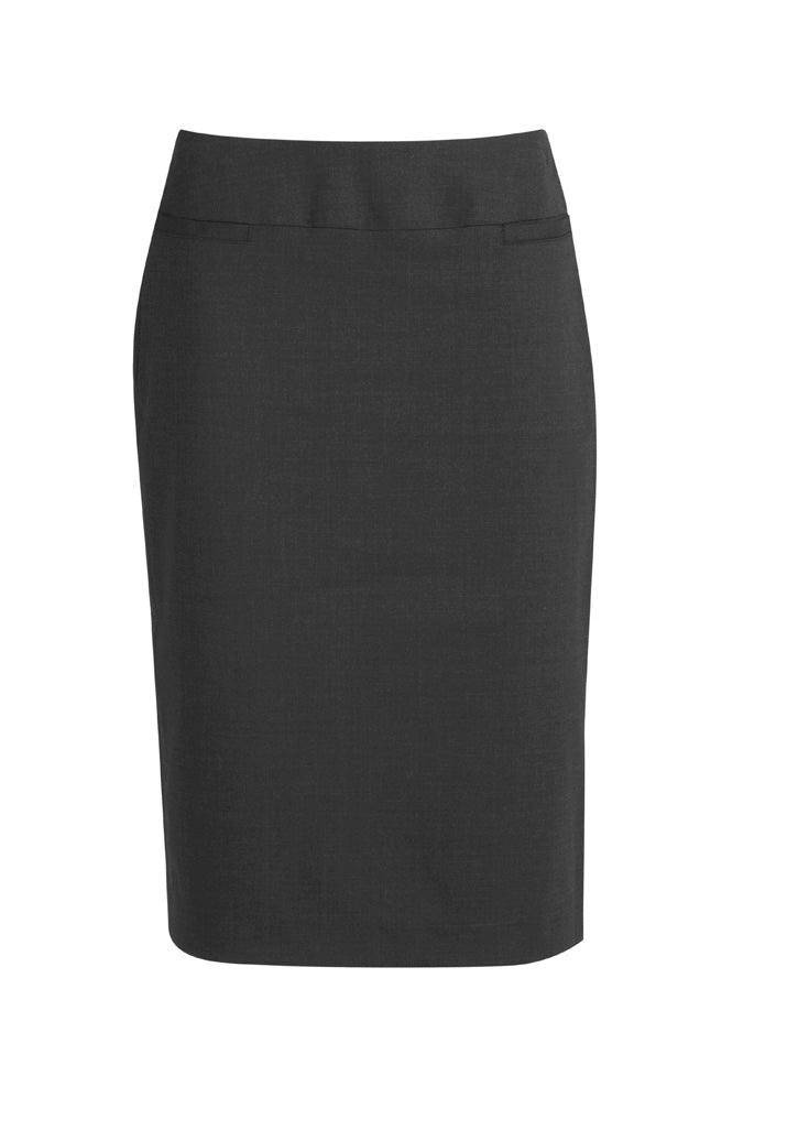 Comfort Wool Stretch Womens Relaxed Fit Lined Skirt - Charcoal - Front