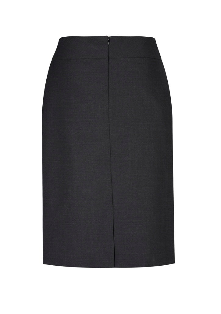 Comfort Wool Stretch Womens Relaxed Fit Lined Skirt - Charcoal - Back
