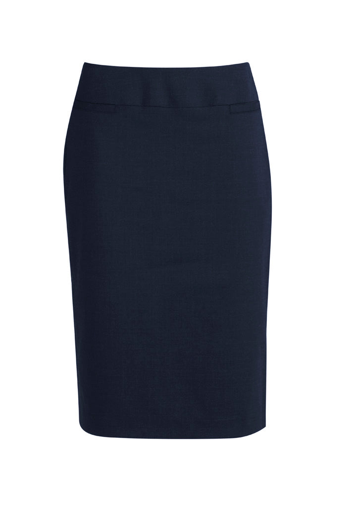Comfort Wool Stretch Womens Relaxed Fit Lined Skirt - Navy - Front