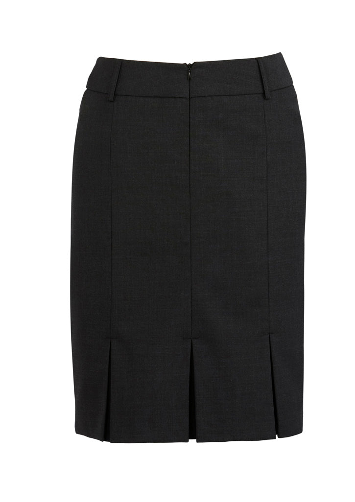 Comfort Wool Stretch Womens Multi-Pleat Skirt - Black - Back