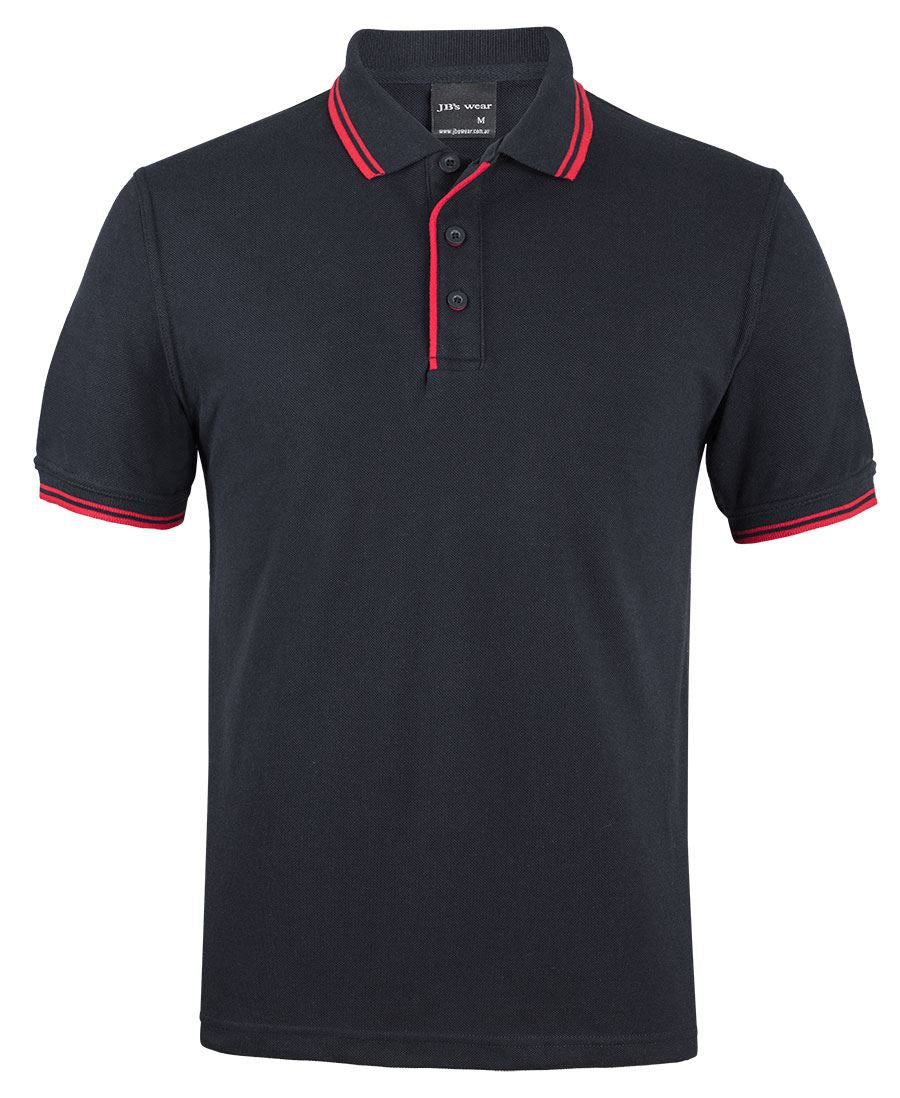 JB's Contrast Polo - Black/Red - Front
