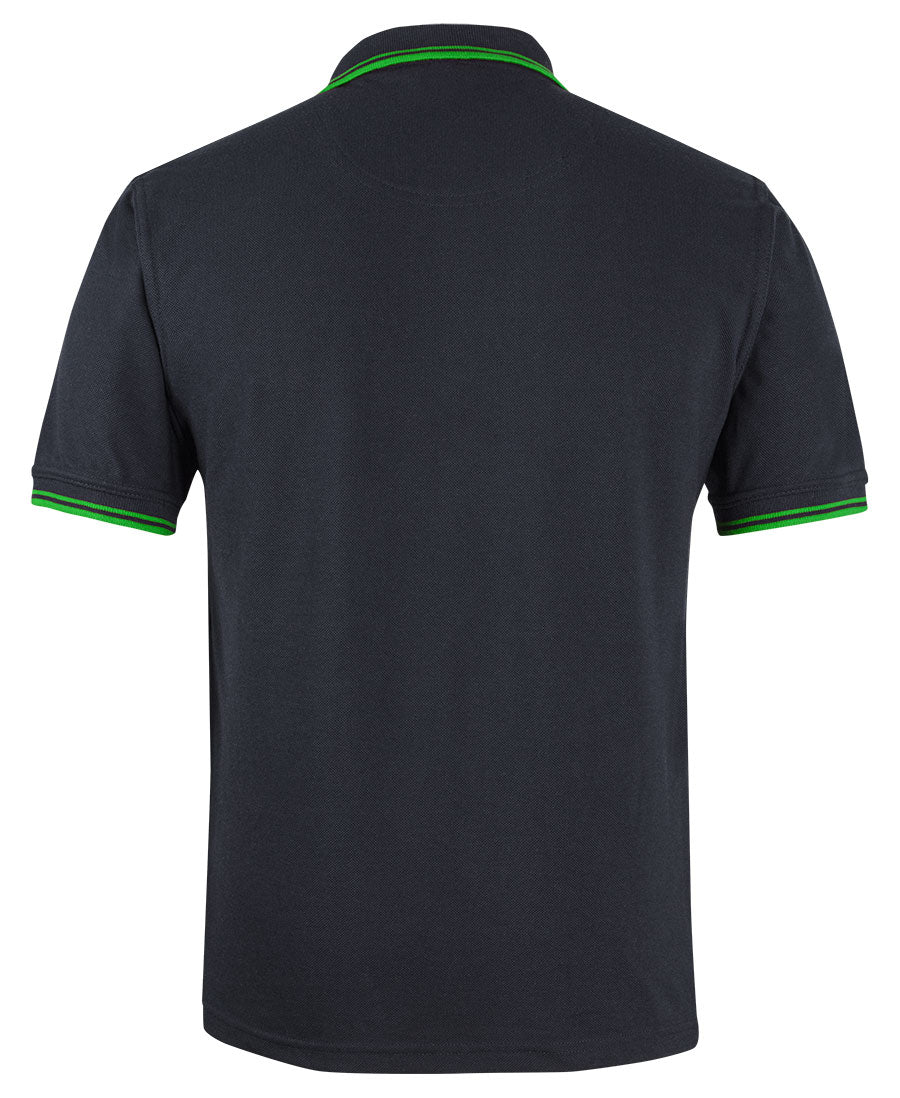 JB's Contrast Polo - Black/Pea Green - Back