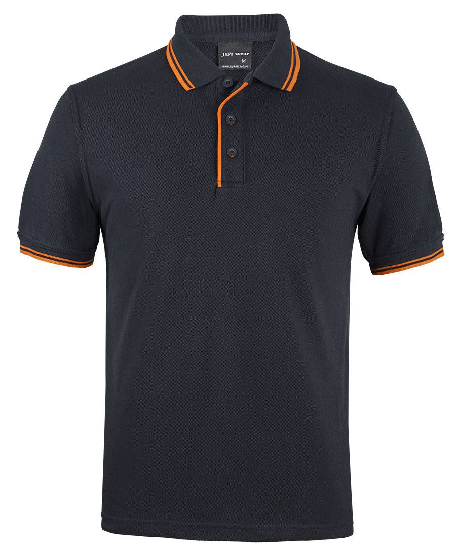 JB's Contrast Polo - Black/Orange - Front