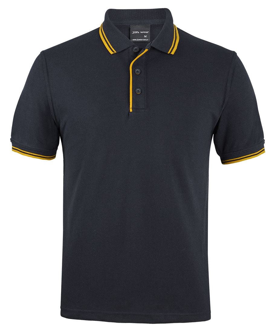 JB's Contrast Polo - Black/Gold - Front