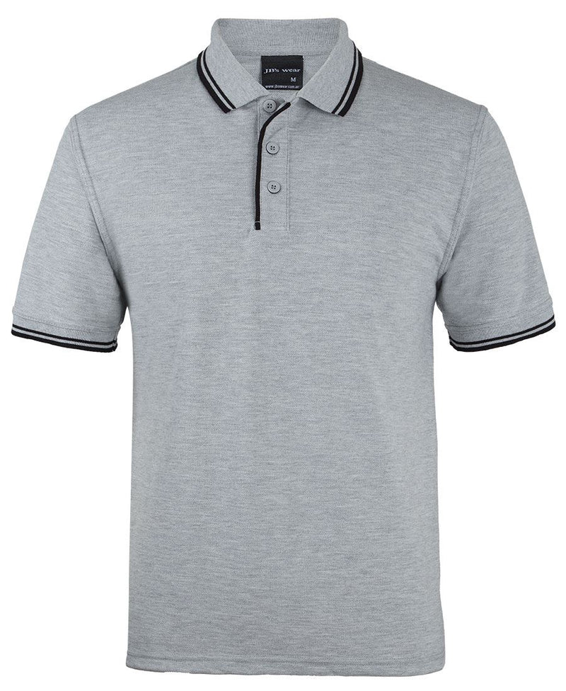 JB's Contrast Polo - 13% Marle/Black - Front