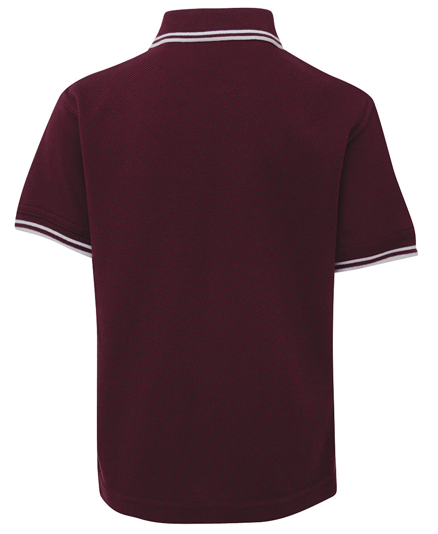 JB's Kids Contrast Polo - Maroon/White - Back