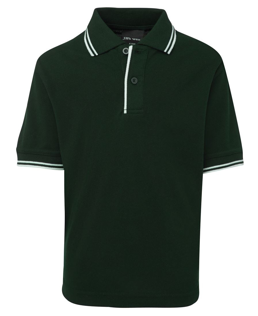 JB's Kids Contrast Polo - Bottle/White - Front