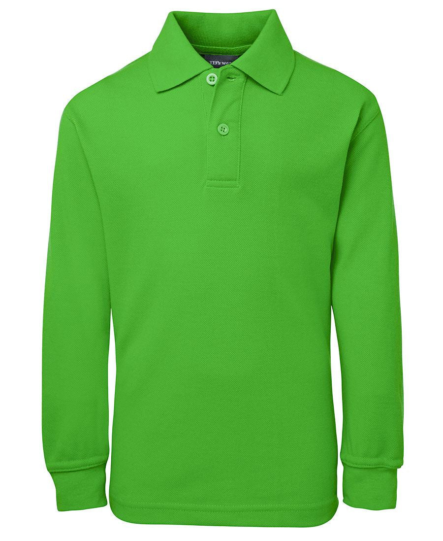JB's Kids L/S 210 Polo - Pea Green - Front