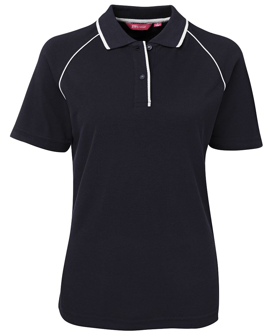 JB's Ladies Raglan Polo - Navy/White - Front