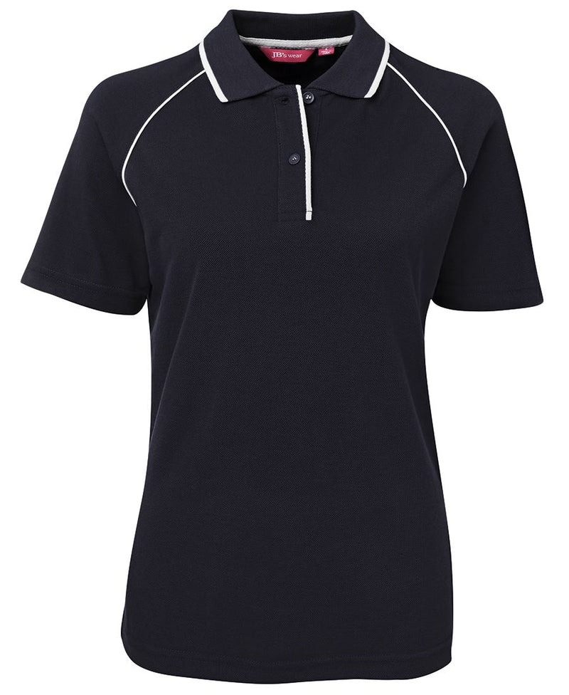JB's Ladies Raglan Polo - Navy/White - Front