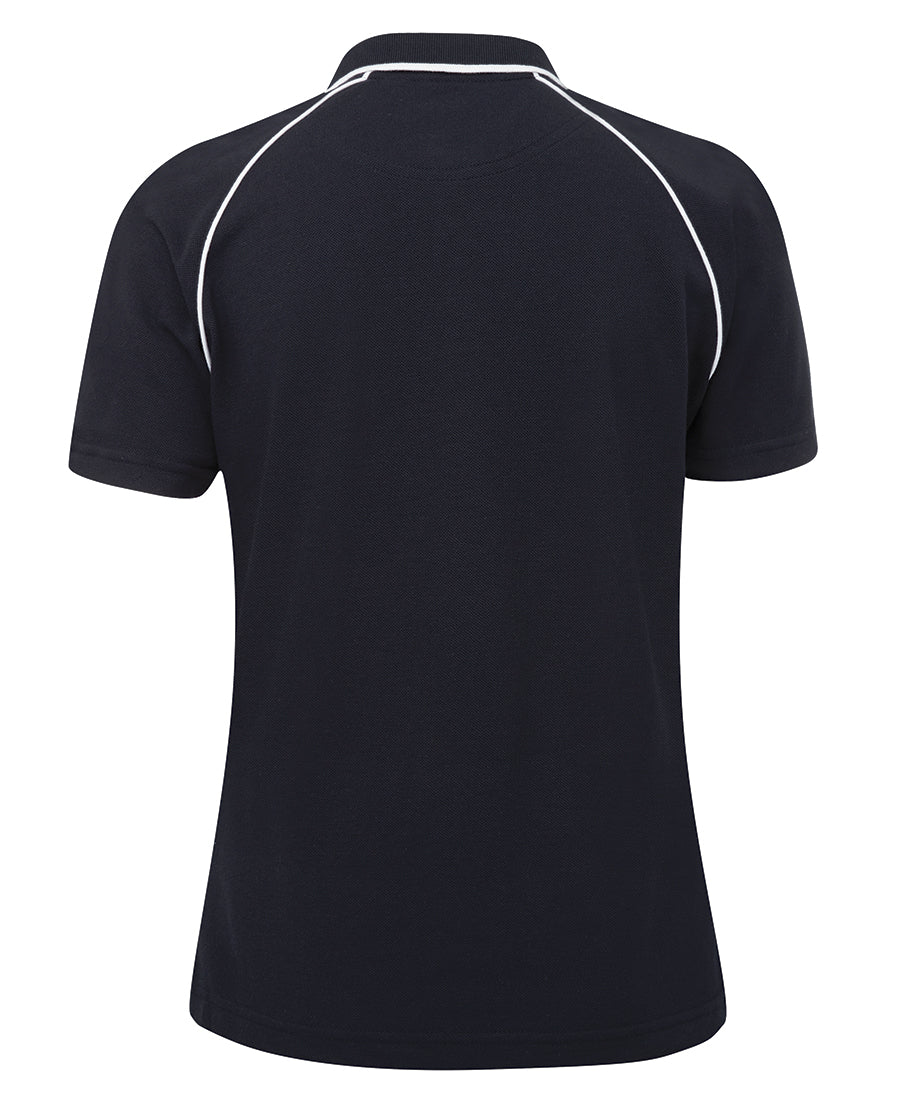 JB's Ladies Raglan Polo - Navy/White - Back