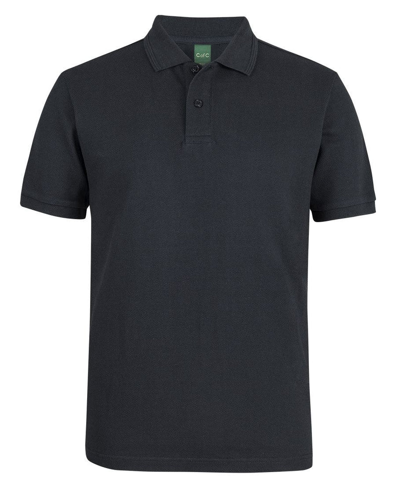 C of C 320G POPCORN COTTON POLO - Black