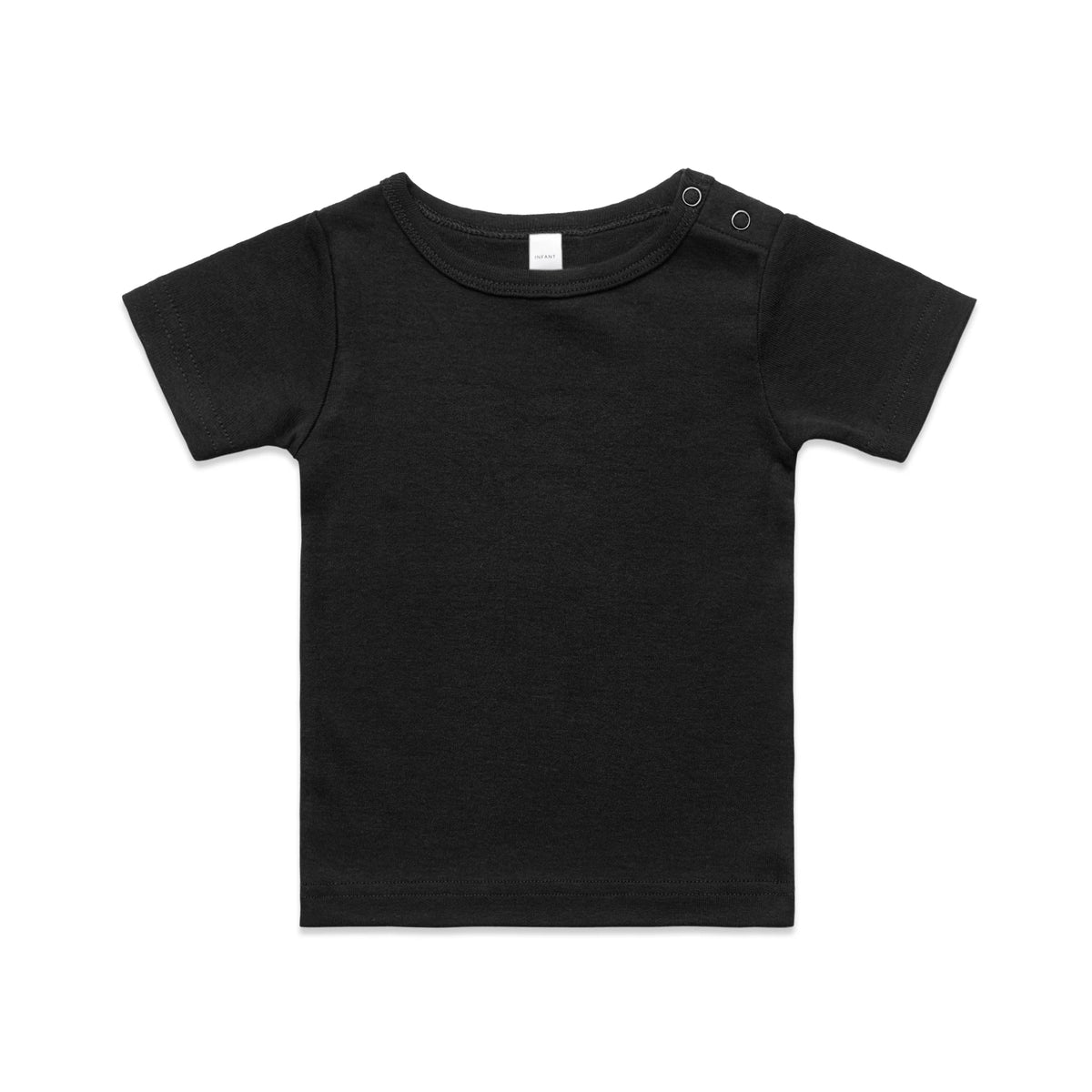 Organic Infant Wee Tee 3001 - Black - Front