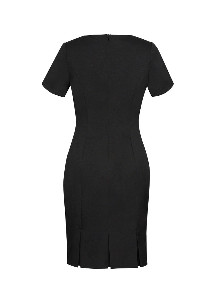 Cool Stretch Womens Short Sleeve Shift Dress - Black - Back