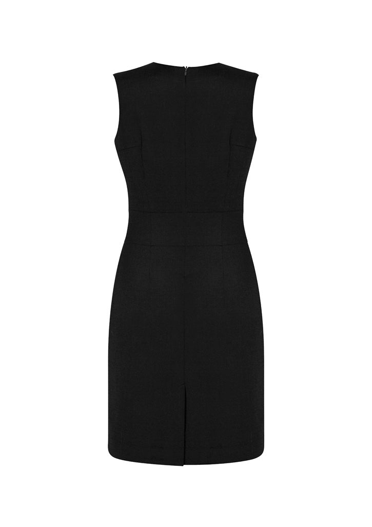 Cool Stretch Womens Sleeveless V-Neck Dress - Black - Back