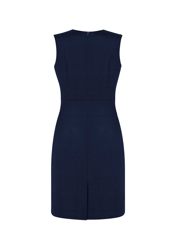 Cool Stretch Womens Sleeveless V-Neck Dress - Navy - Back