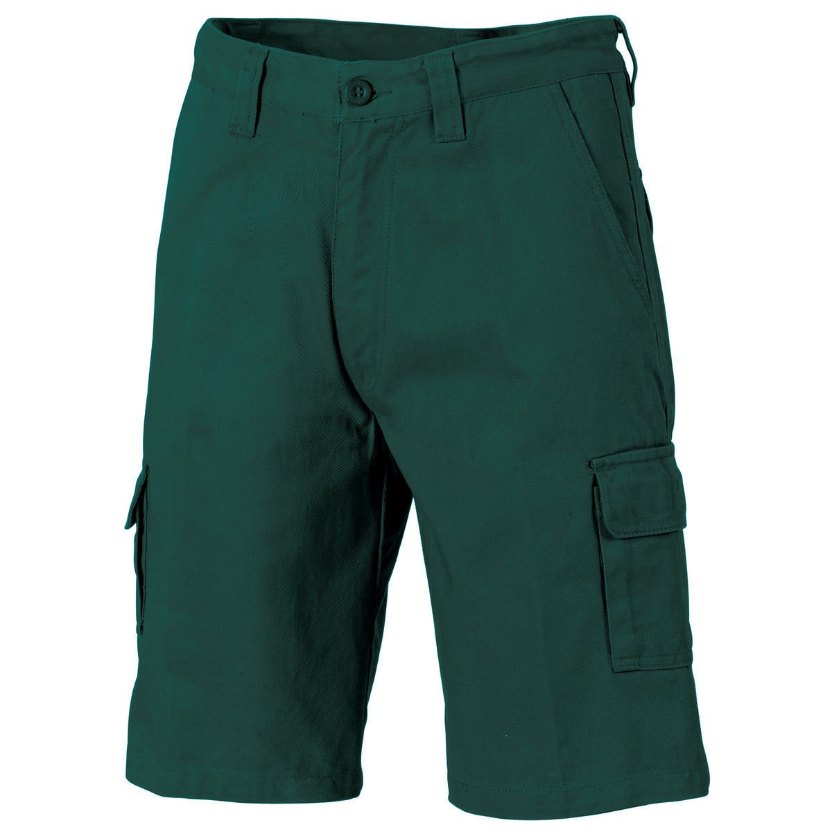 Cotton Drill Cargo Shorts - Green