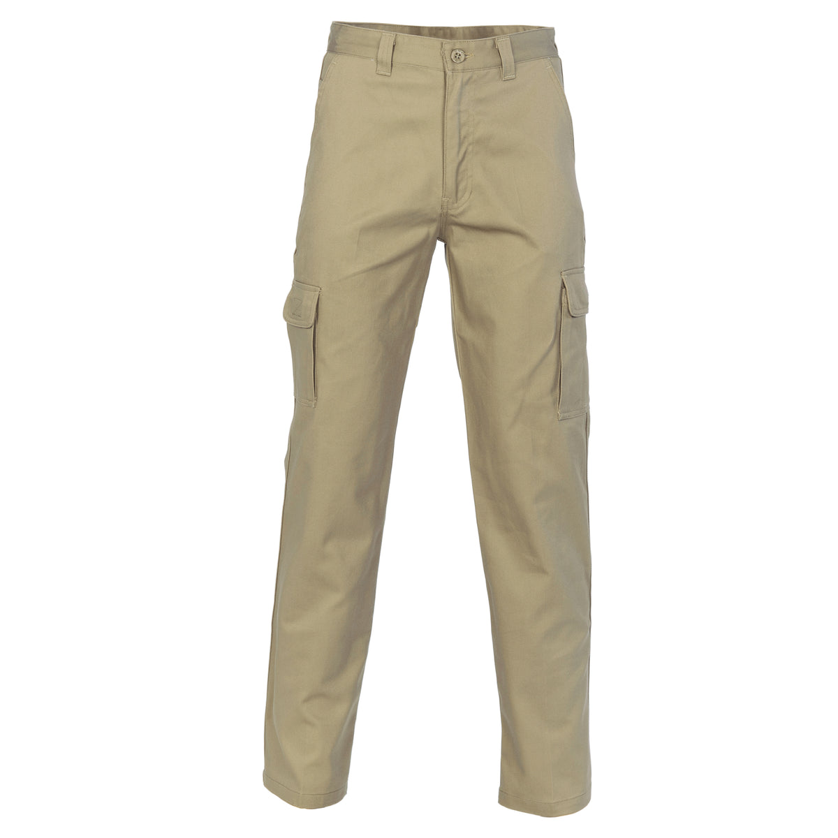 Cotton Drill Cargo Pants - Khaki