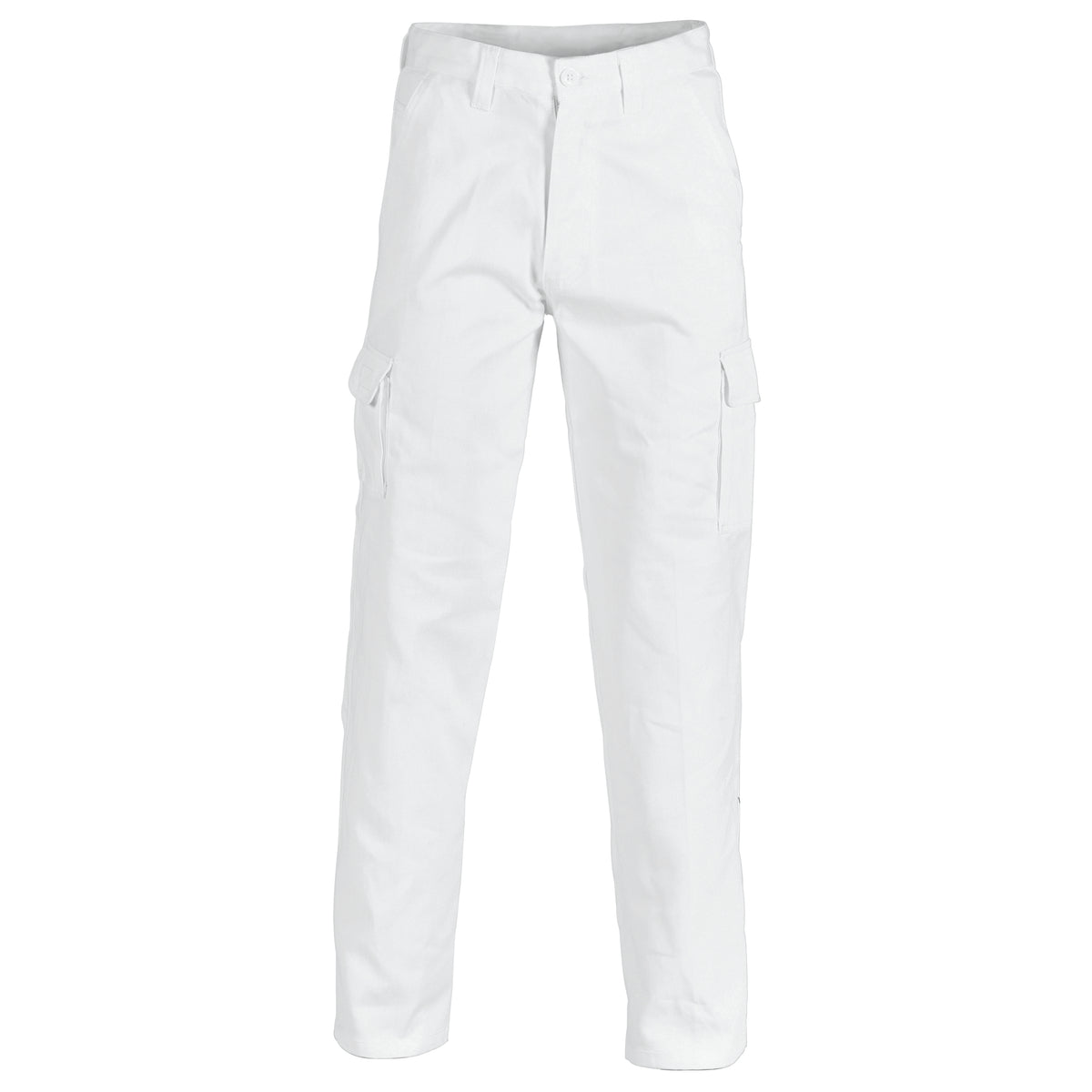Cotton Drill Cargo Pants - White