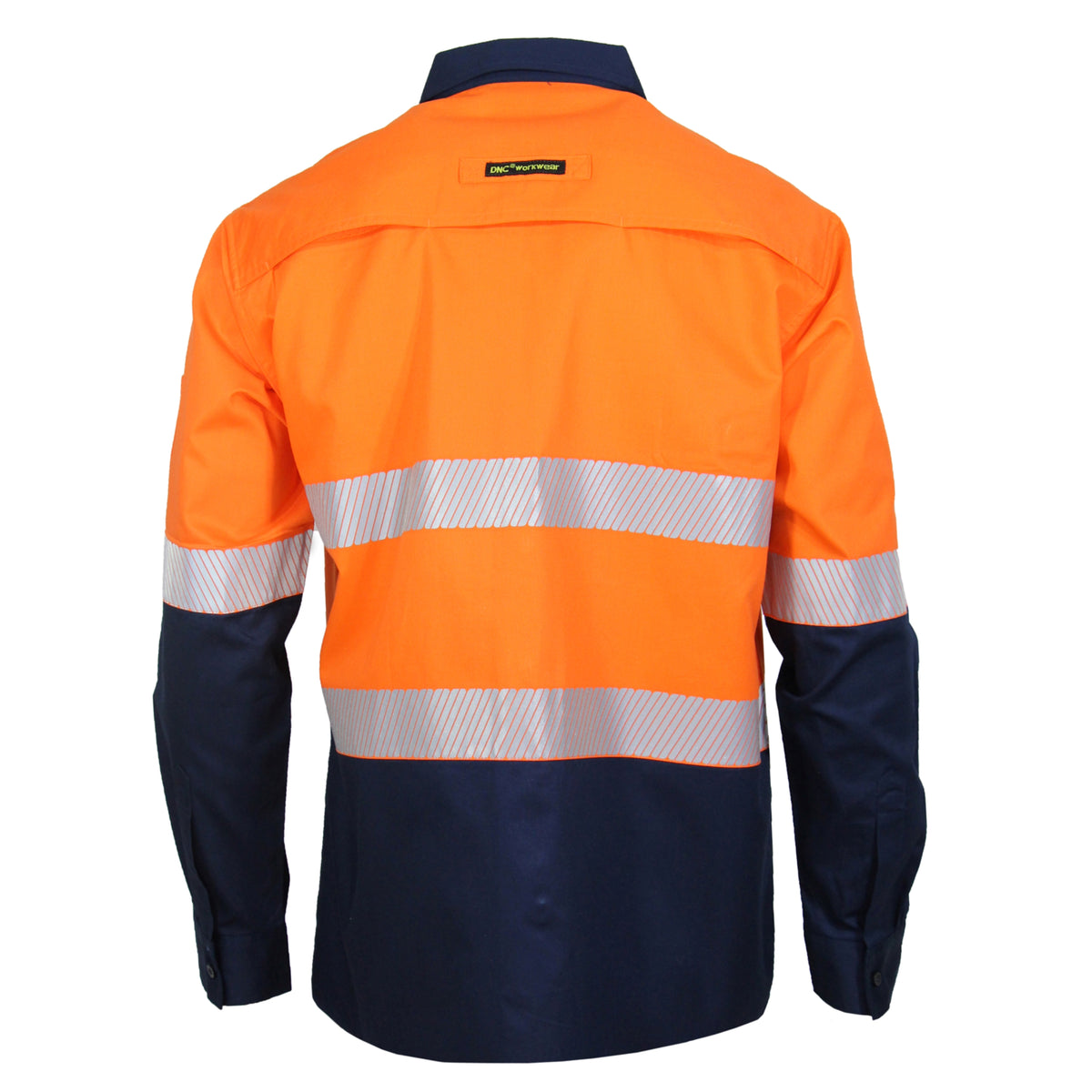HiVis Two Tone Segmented Tape Coolight Shirt - Orange/Navy - Back