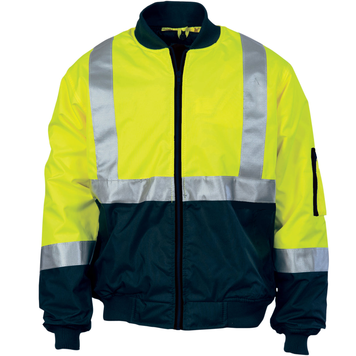 HiVis Two Tone Bomber Jacket with CSR R/Tape - Yellow/Navy