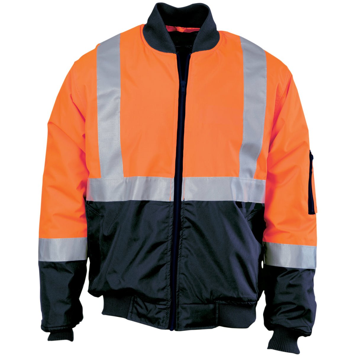 HiVis Two Tone Bomber Jacket with CSR R/Tape - Orange/Navy