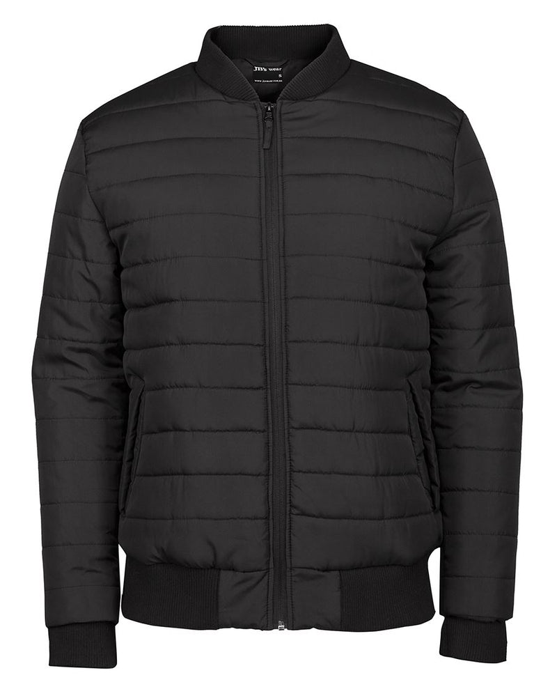 JB's Puffer Bomber Jacket - Black - Front