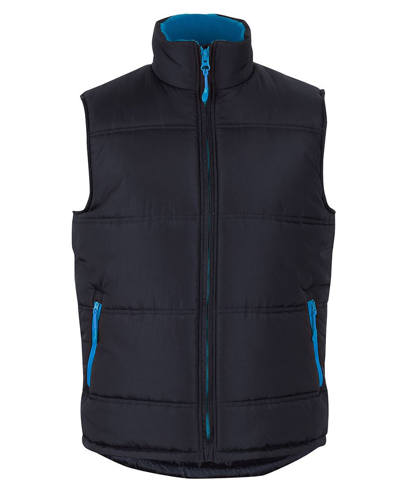 JB's Puffer Contrast Vest - Black/Aqua - Front