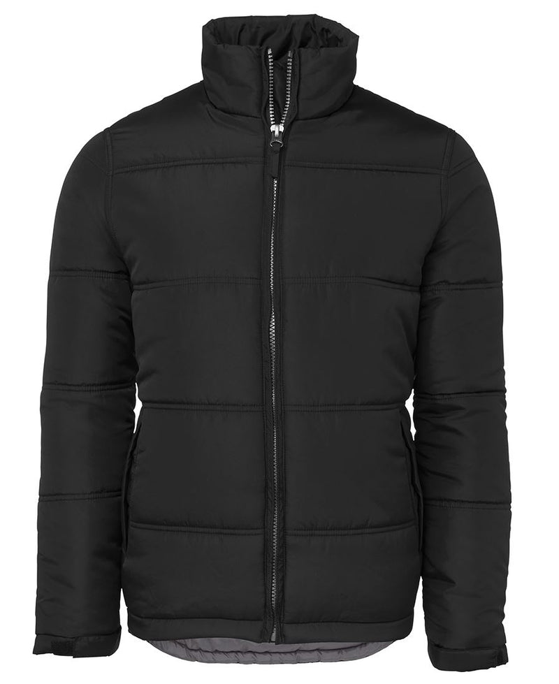 JB's Adults & Kids Adventure Puffer Jacket - Black/Grey - Front