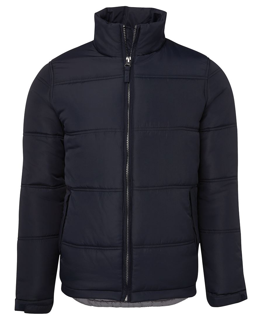 JB's Adults & Kids Adventure Puffer Jacket - Navy/Grey - Front