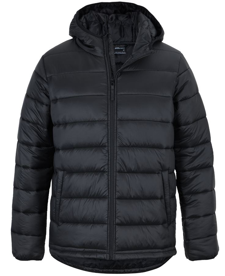 JB's Urban Hooded Puffer Jacket - Black - Front