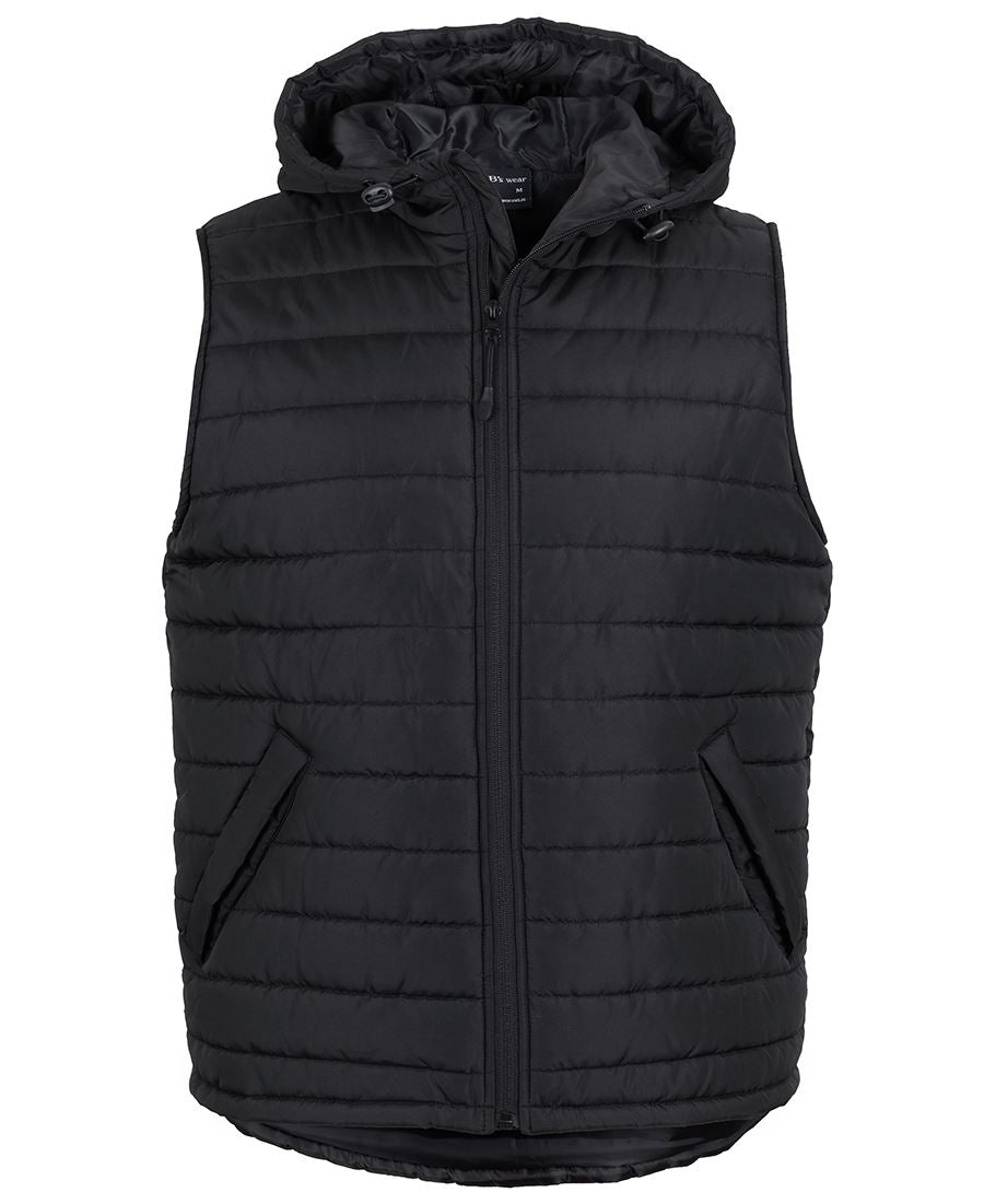 JB's Hooded Puffer Vest - Black - Front