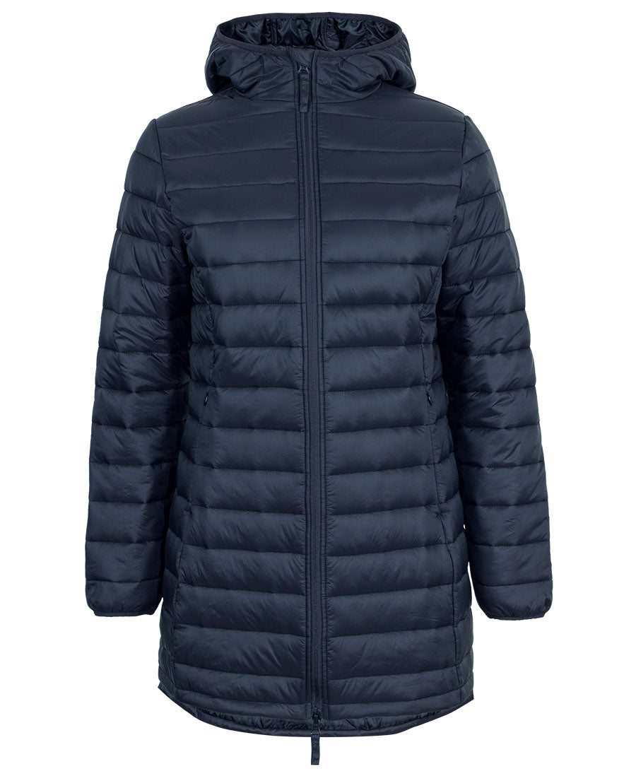 JB's Ladies Puffer Coat - Navy - Front