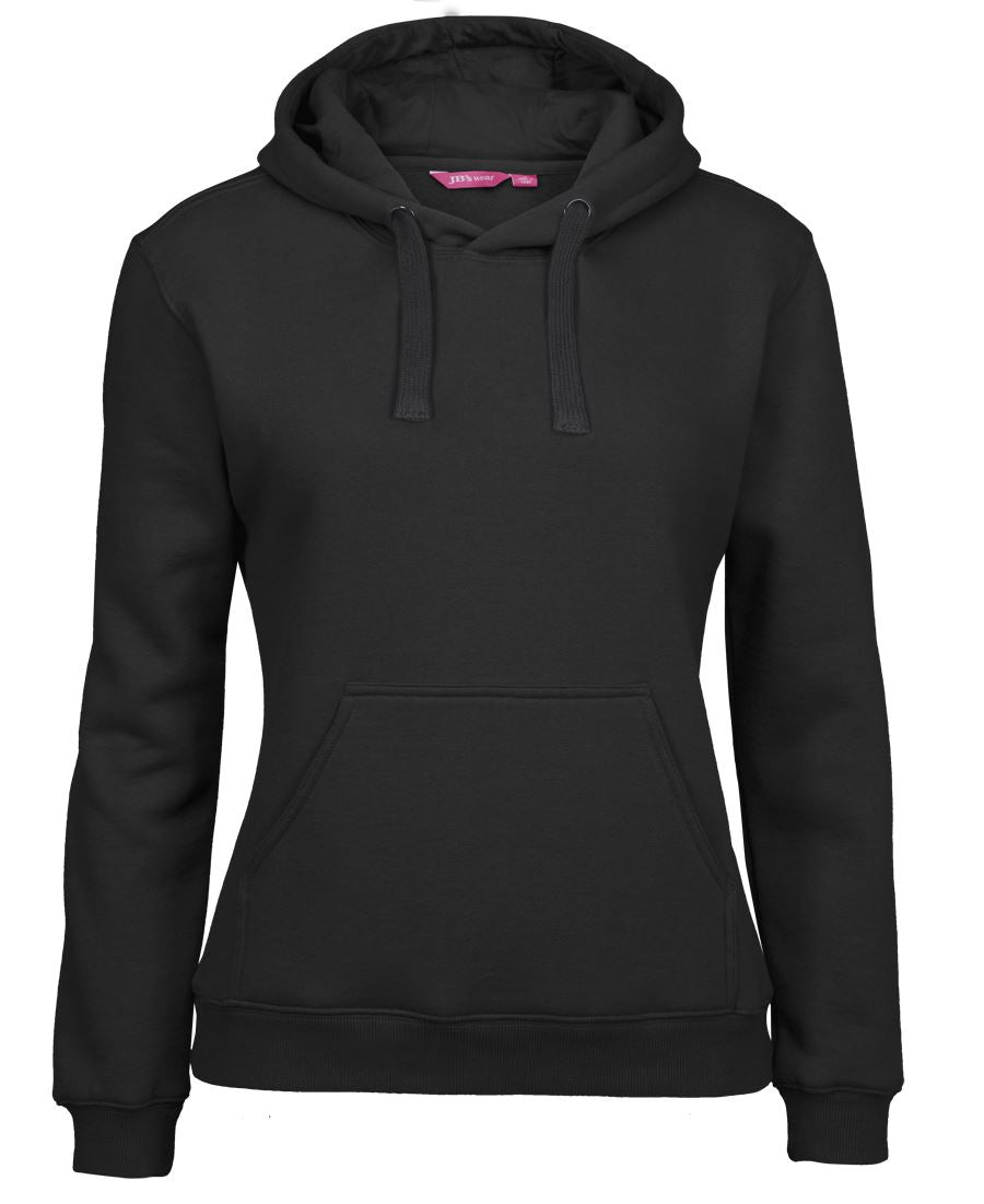 JB's Ladies Fleecy Hoodie - Black - Front