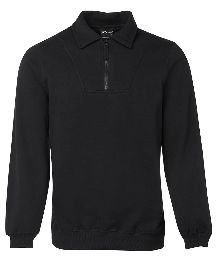 JB's 1/2 Zip Fleecy Sweat - Black - Front