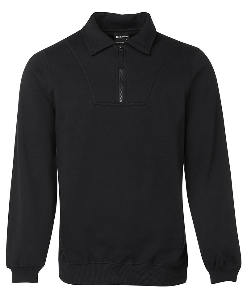 JB's 1/2 Zip Fleecy Sweat - Black - Front