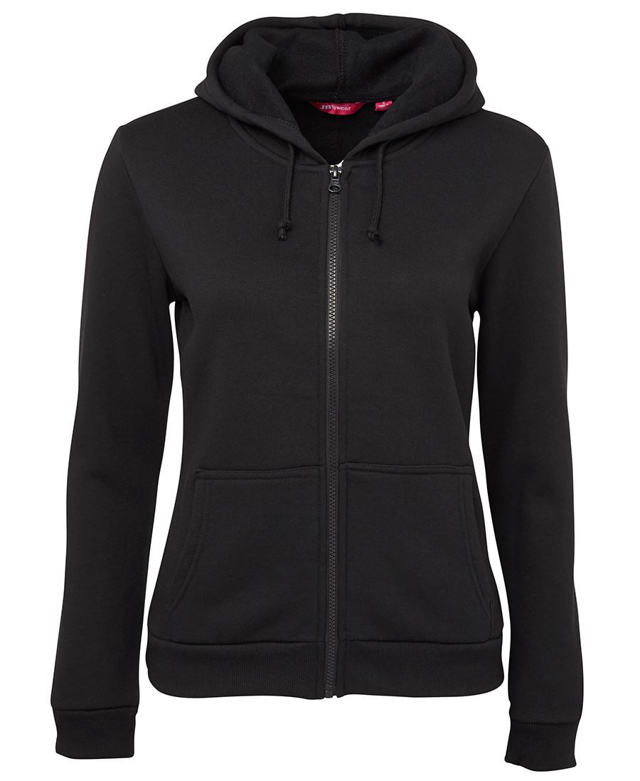 JB's Ladies P/C Full Zip Hoodie - Black - Front