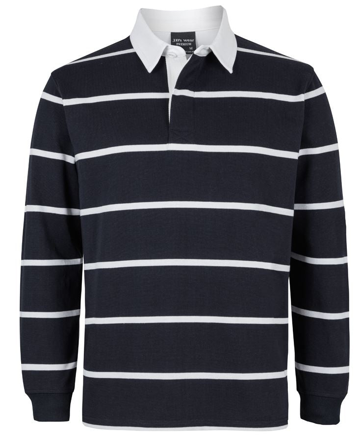 JB's Yarn Dyed Rugby - Black/White - Front