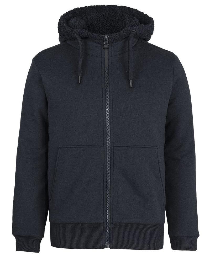 JB's Premium Full Zip 670gsm Shepherd Hoodie - Black/Black - Front