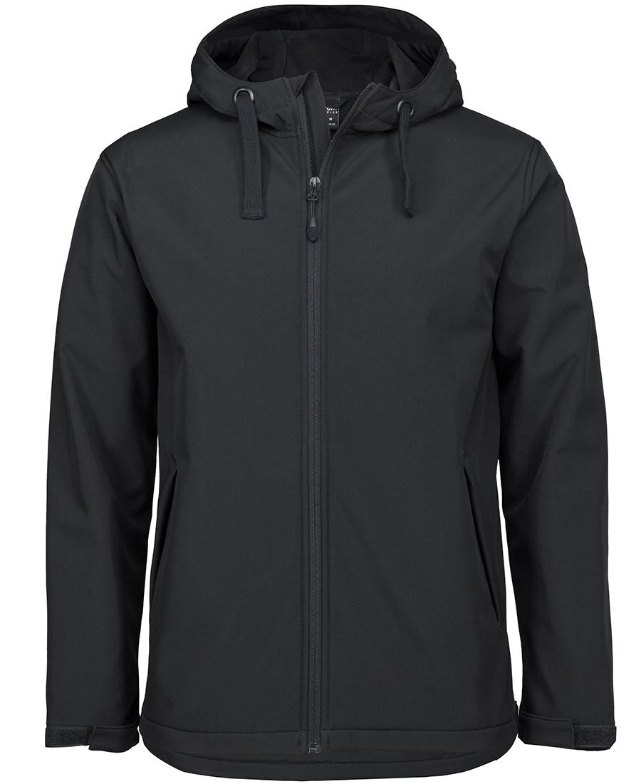 Podium Three Layer Hooded Softshell Jacket - Black - Front