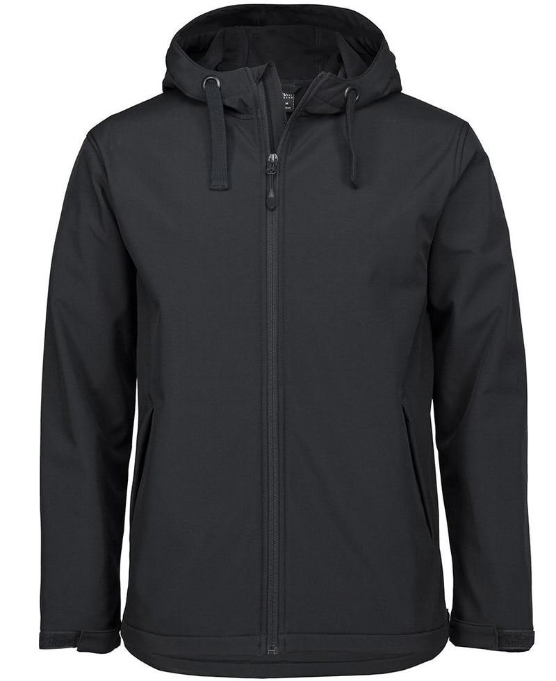 Podium Three Layer Hooded Softshell Jacket - Black - Front