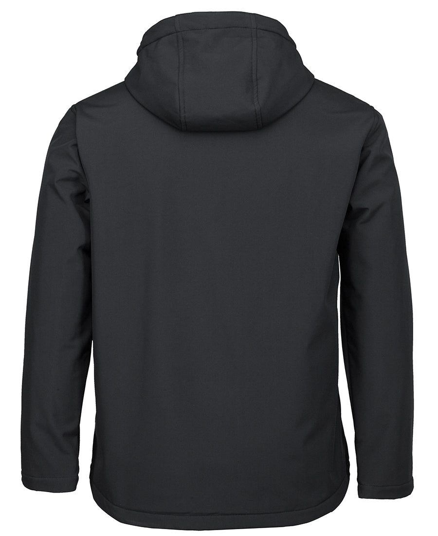 Podium Three Layer Hooded Softshell Jacket - Black - Back